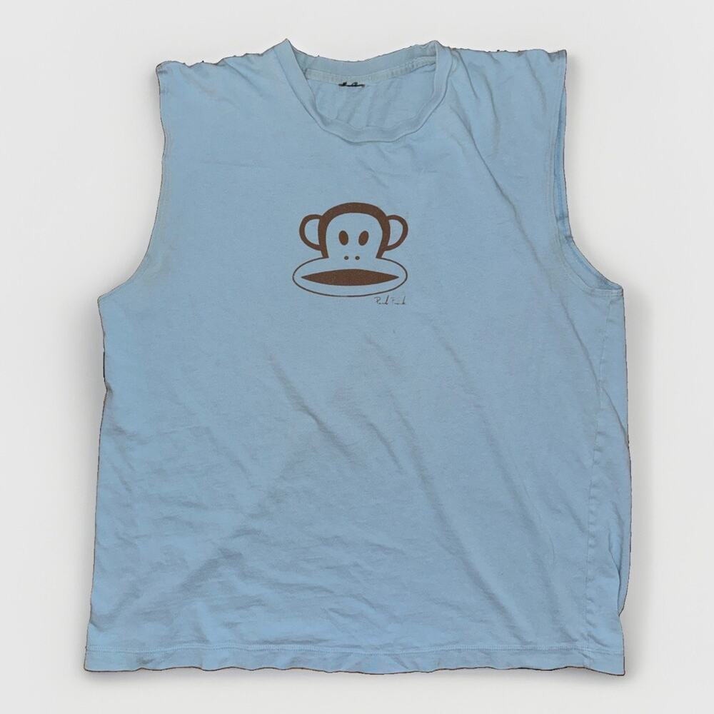 Paul Frank Julius Monkey Tank Top Blue Graphic Sleeveless Shirt Men’s 22x25